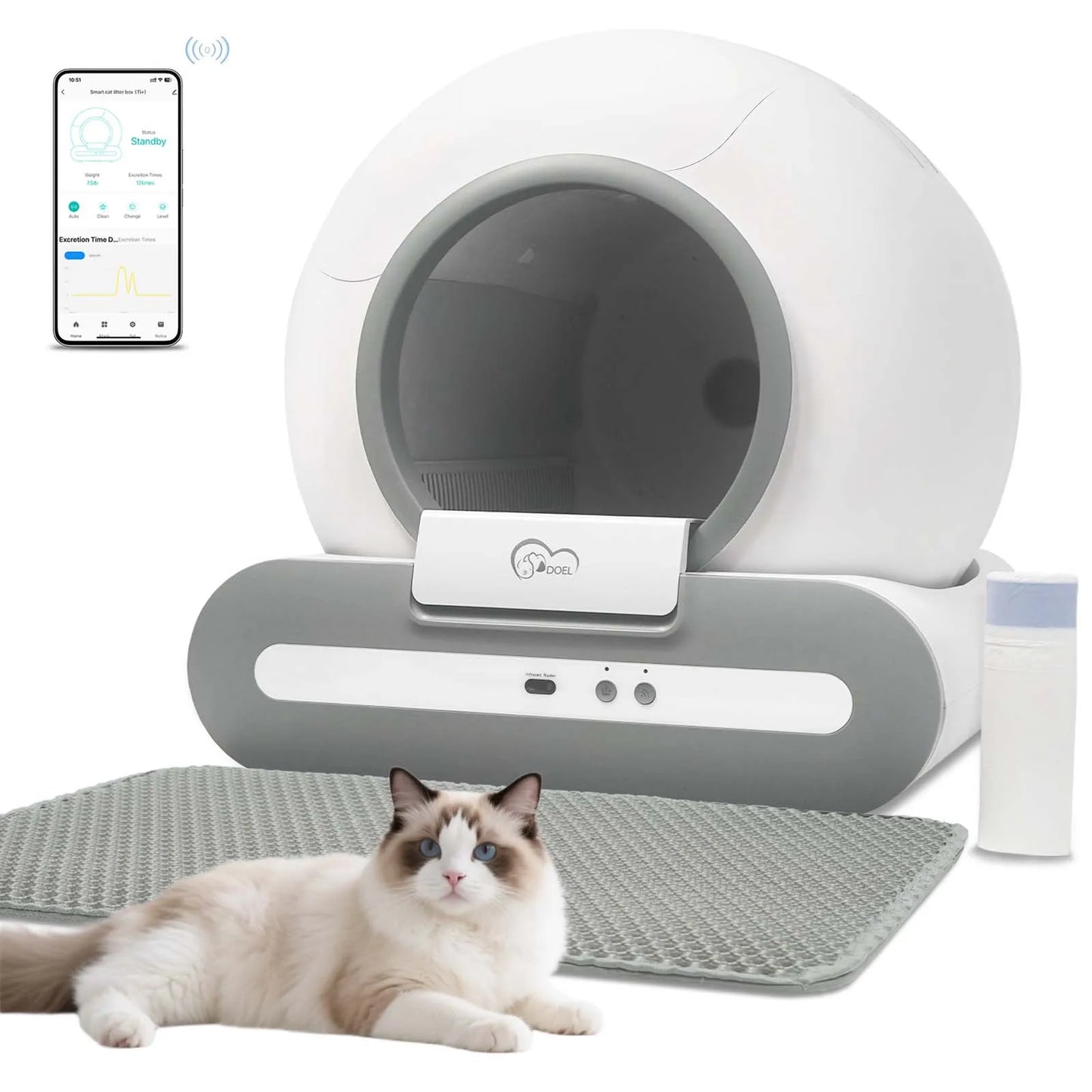 Smart Self-Cleaning Cat Litter Box (T25 Upgraded Model)